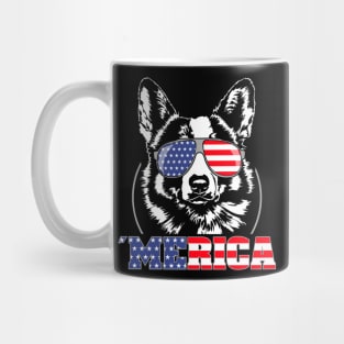 Welsh Corgi American Flag Merica patriotic dog Mug